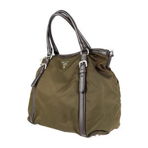 Prada Tessuto Leather Green Shoulder Nylon Bag